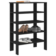 Scarpiera Nera 61x32x87,5 cm in Truciolato 859852