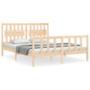 Letto matrimoniale | Letto per adulti | Giroletto senza Materasso 160x200 cm in Legno Massello di Pino