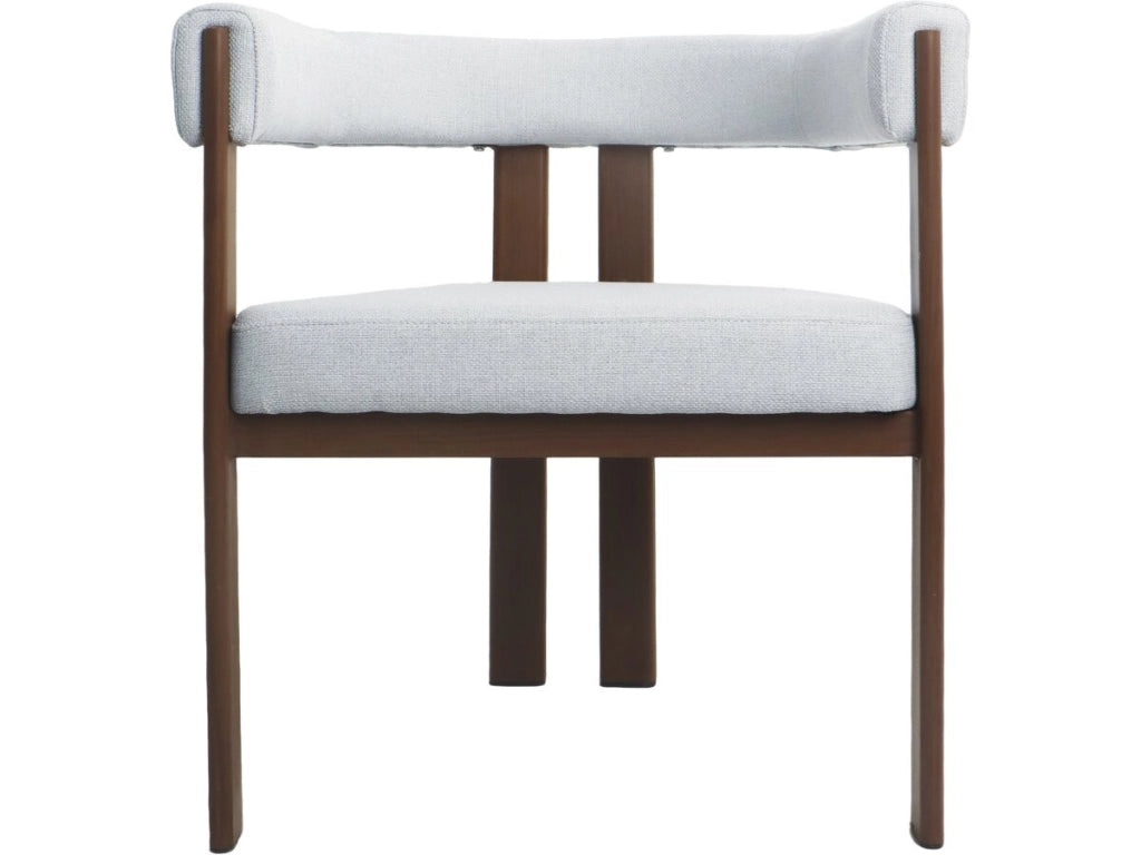Poltrona da sala da pranzo effetto legno "Neora" - Grigio chiaro