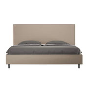 Letto con rete imbottito 180x200 similpelle tortora Focus