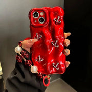 Telatalefono con Cinturino in Acciaio e Protezione in Rame Rosso