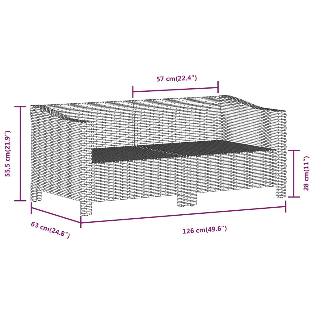 Set Divani da Giardino 6 pz con Cuscini in Polyrattan Grigio 3187265