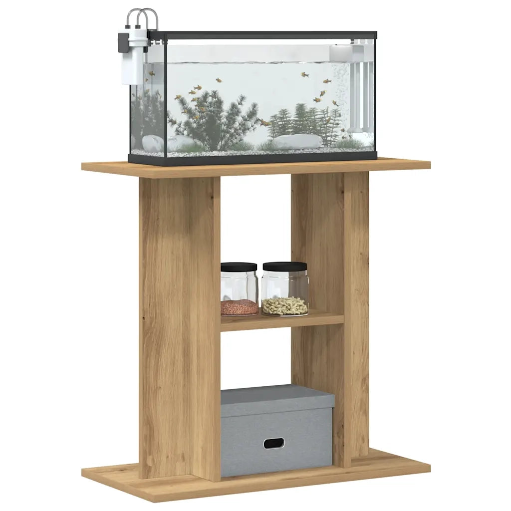 Supporto Acquario 60x30x60 cm Multistrato Rovere Artigianale 857271