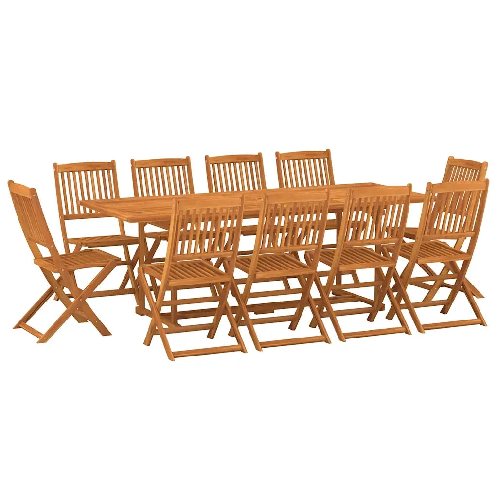 Set da Pranzo da Giardino 11 pz 220x90x75 cm Massello di Acacia 3086987