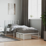 Giroletto con Testiera Metallo Bianco 80x200 cm 374477