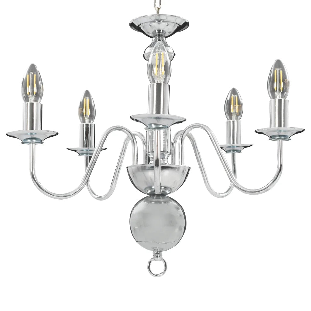 Lampadario Argento 5 Lampadine Attacco E14 281616