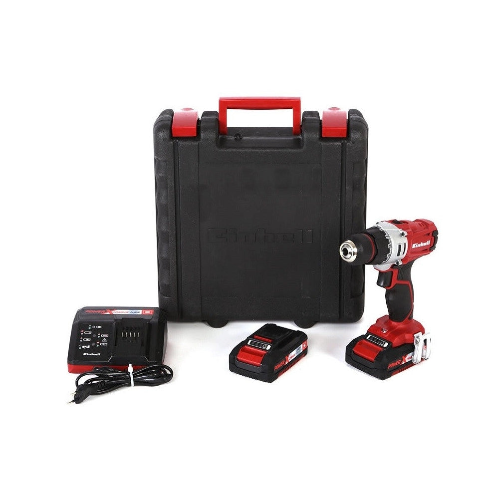 Trade Shop - Trapano Avvitatore Einhell 18v Te-cd 18/2 Li Kit 2 Batterie Valigetta -