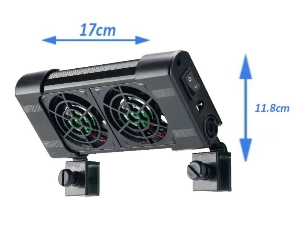 Doppia Ventola di raffreddamento per acquario ventilatore doppio 12V 50MM FS-602