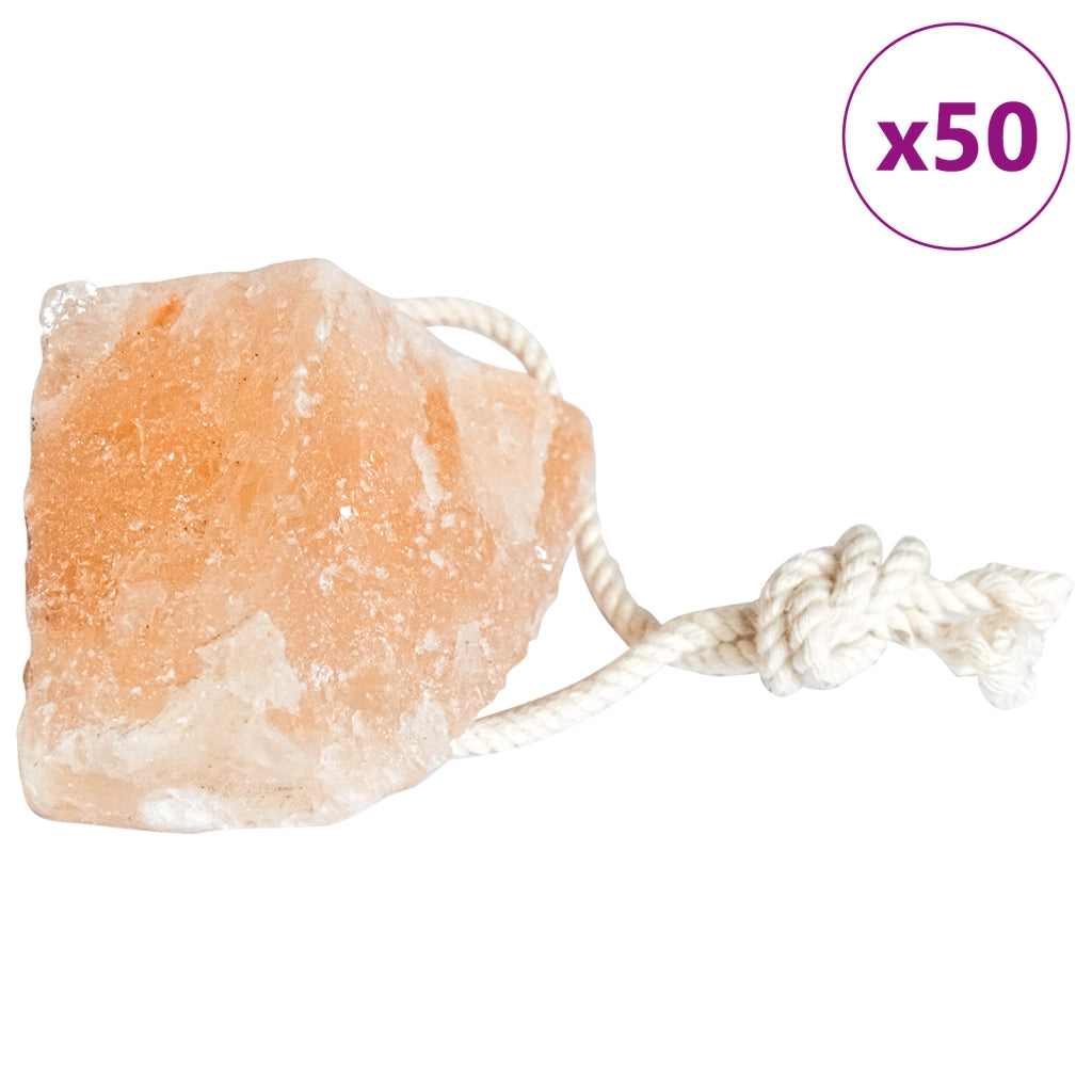 Blocchi di Sale 50 pz con Cavi per Bestiame 6,25 kg Rosa
