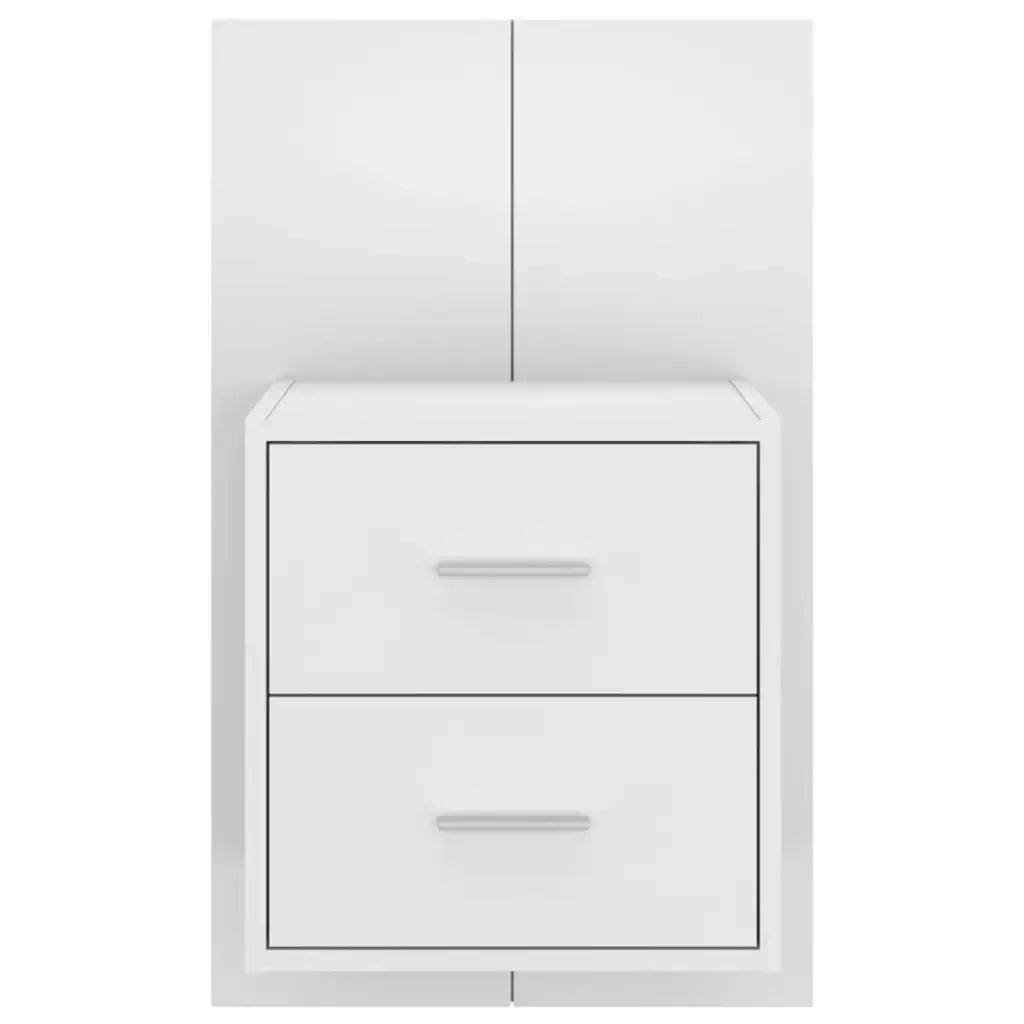 Set di 2 Comodini | Armadio da Notte | Mobiletto da notte a Parete Bianchi