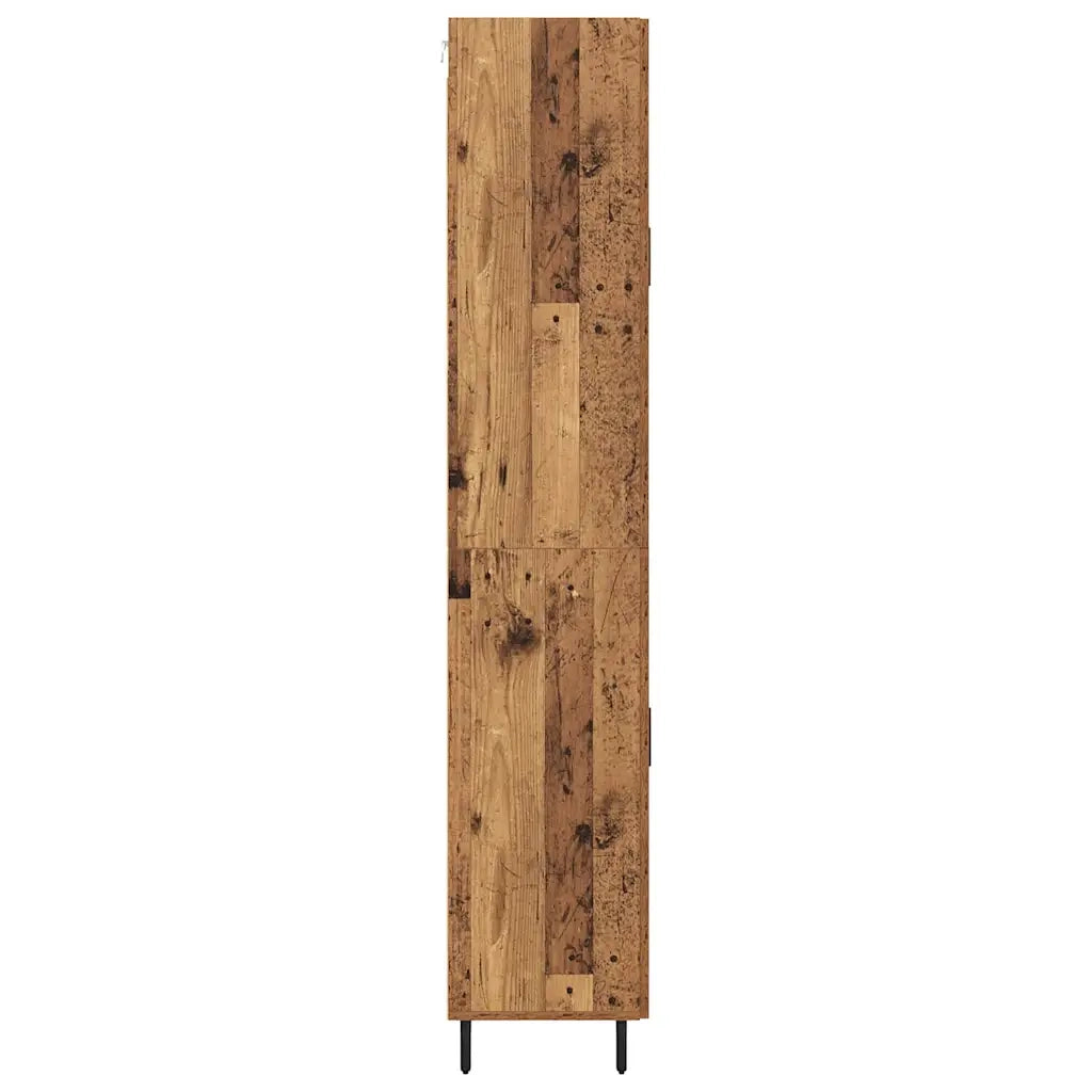 Credenza 2 pz-Set di 2 Buffet-Armadio da cucina Legno vecchio Legno Stratificato e Vetro 785405