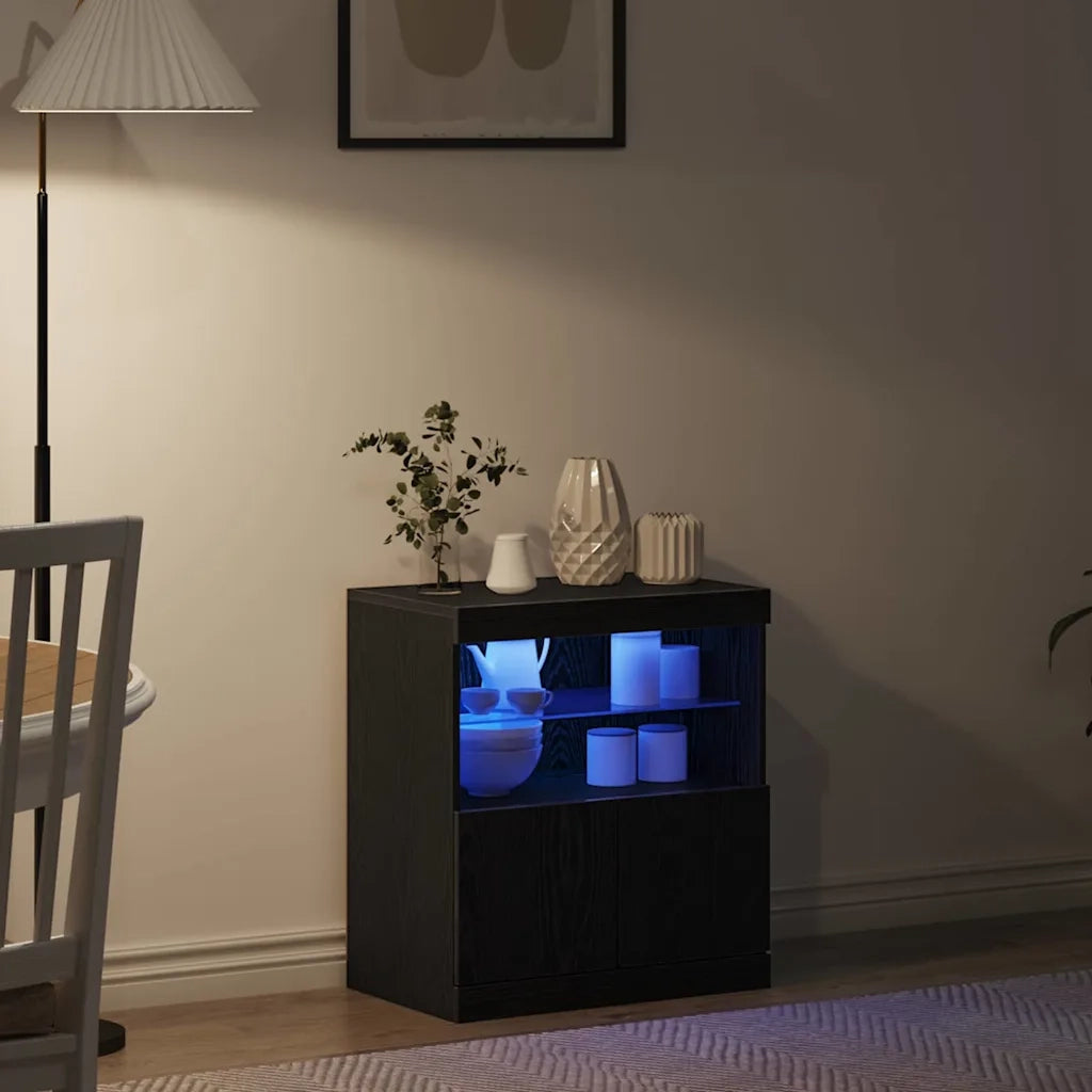 Madia LED Nero 60,5 x 37 x 67 cm Legno multistrato 863029