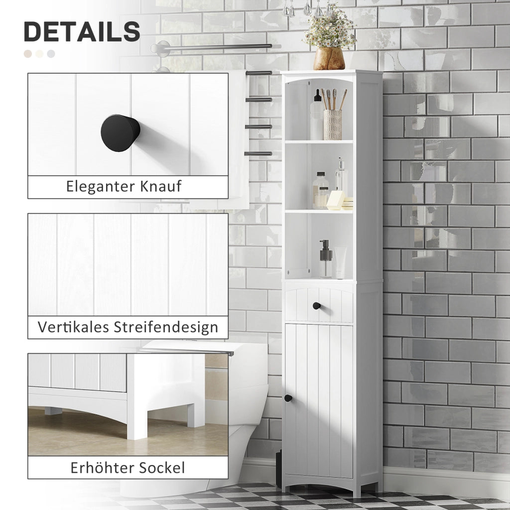 Mobile bagno con 3 ripiani e 1 cassetto ¨C Xylo ¨C MDF bianco