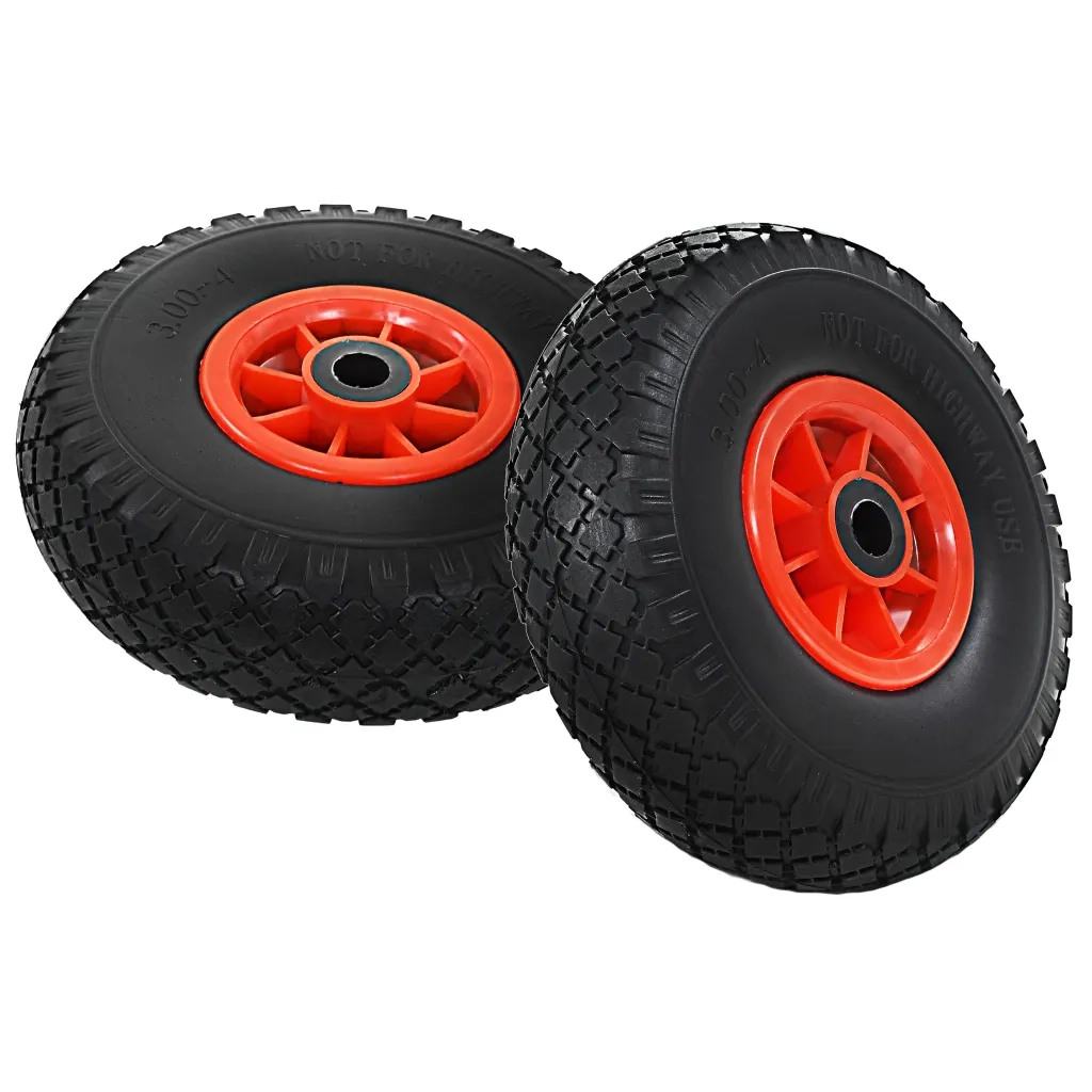 Ruote Carrello a Mano 4 pz in PU Solido 3.00-4 (260x85)cod mxl 71050