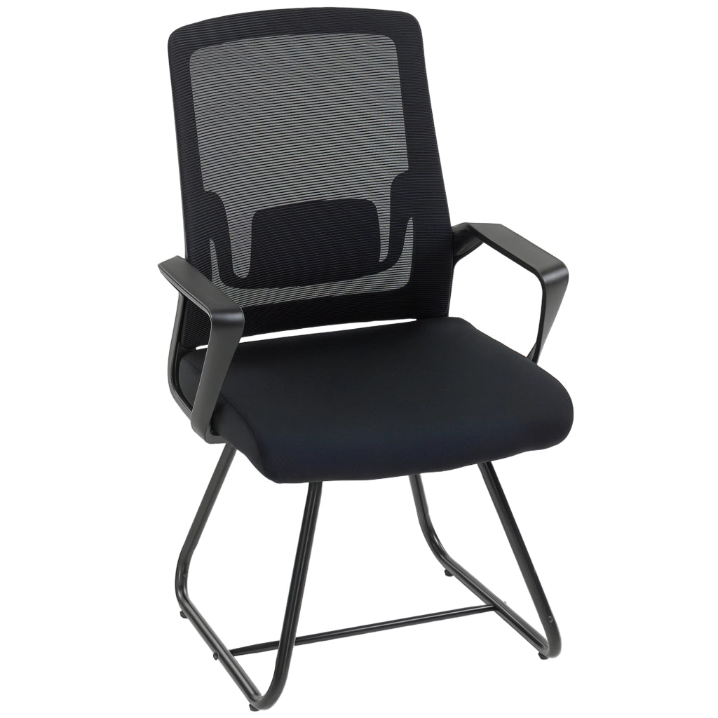 Sedia da ufficio con braccioli e supporto lombare ¨C Minimal ¨C Nero