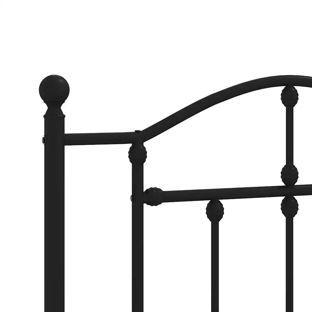 Giroletto con Testiera in Metallo Nero 100x190 cm 353433