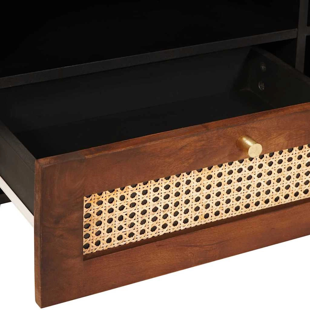 Mobile porta TV rettangolare moderno con ripiani 80 x 33,5 x 46 cm in legno massello di mango marrone 02_0057903