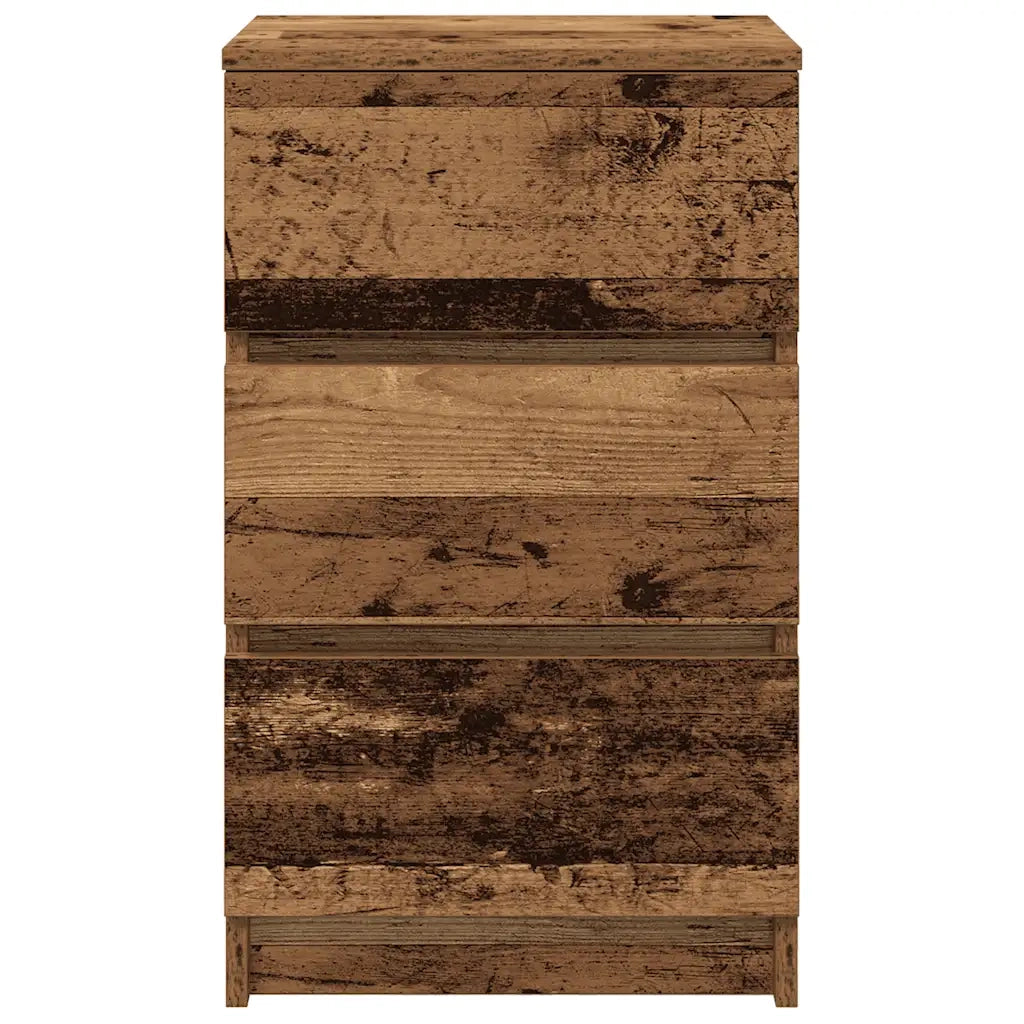 Comodini con 3 Cassetti 2 pz Legno Antico 39x35x65 cm 861352