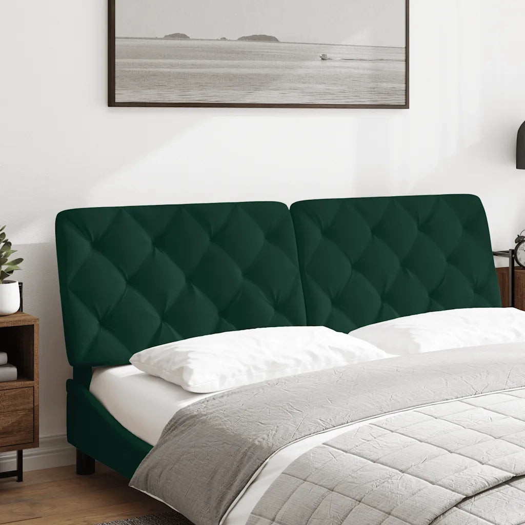 Cuscino Testiera-Cuscino per Testiera Verde Scuro 160 cm in Velluto