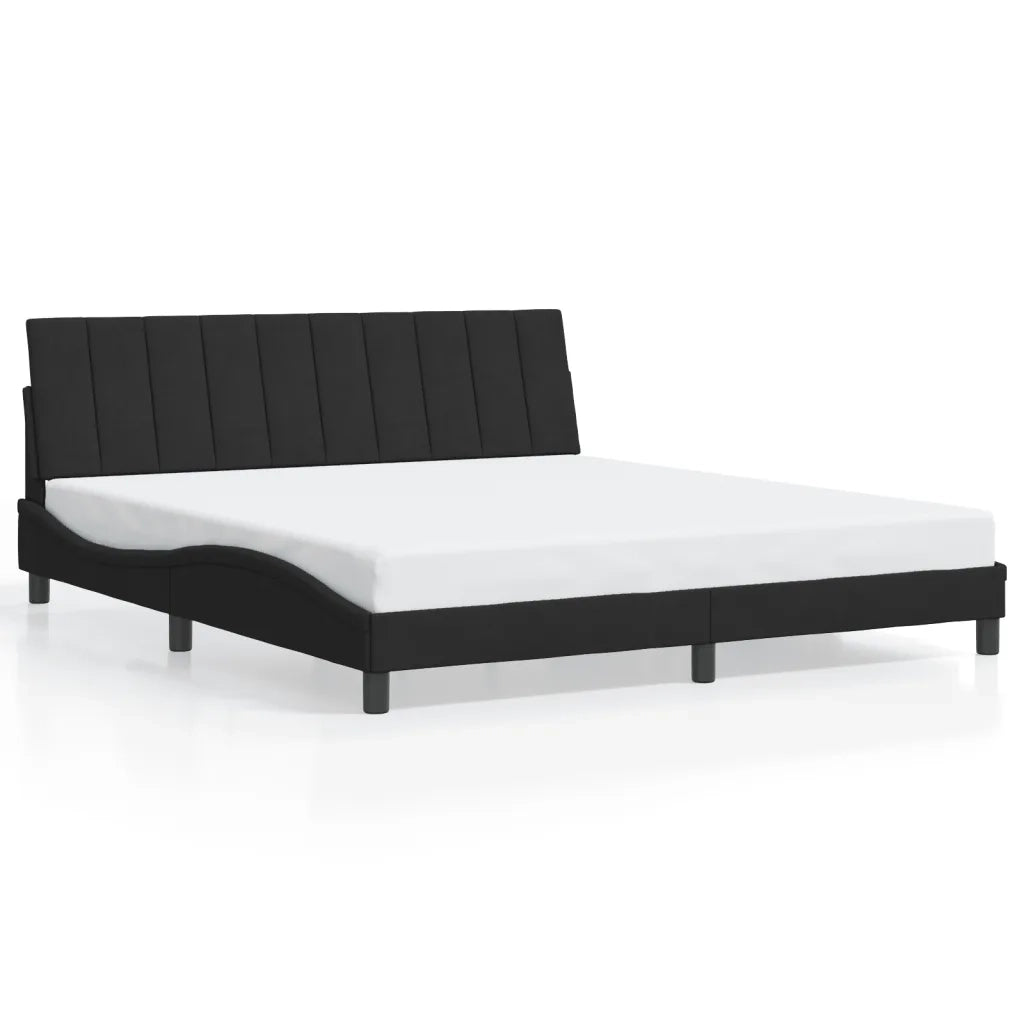 Giroletto con LED senza Materasso Hanko Nero 180x200 cm in Velluto 3213795