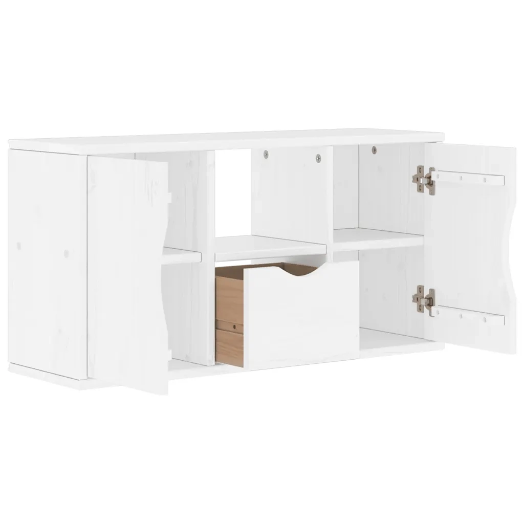 Mobile Porta TV con Cassetto-Mobile per TV-Credenza TV ODDA Bianco 79x24x40 cm