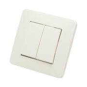 Interruttore doppio, bianco, da incasso, 220V, 10AX, PC 80x80mm