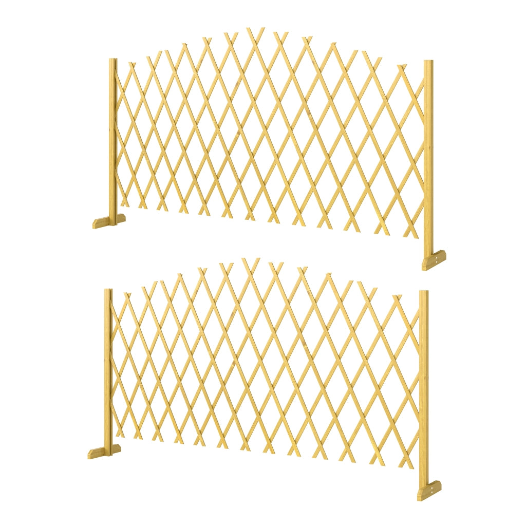 Recinzione Estensibile in Legno di Abete ¨C Xylo ¨C Set 2 Pezzi Giardino Balcone Esterno 180x30x103cm Naturale
