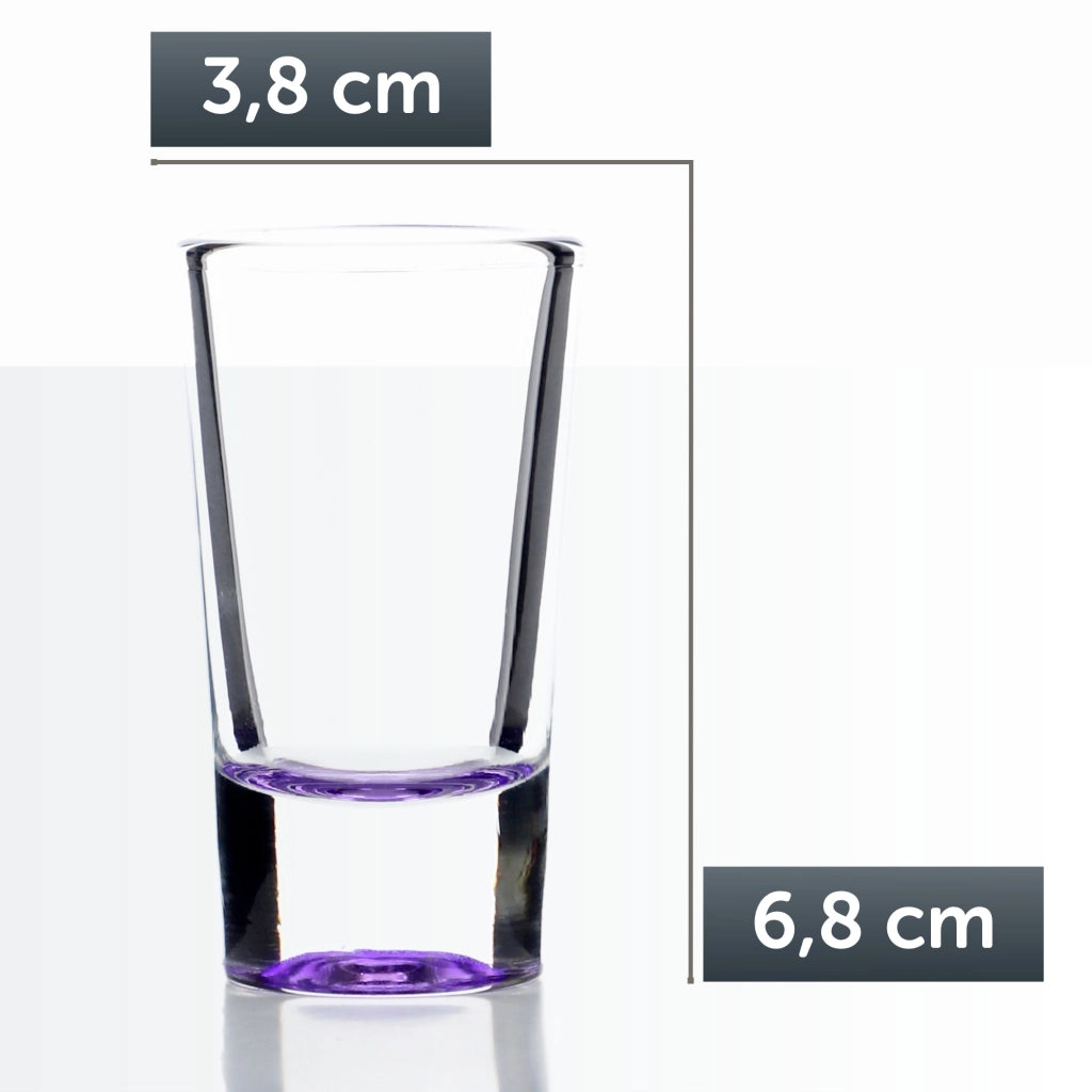 Set di bicchieri da vodka KADAX da 28 ml, colorati e trasparenti, 6 pezzi.