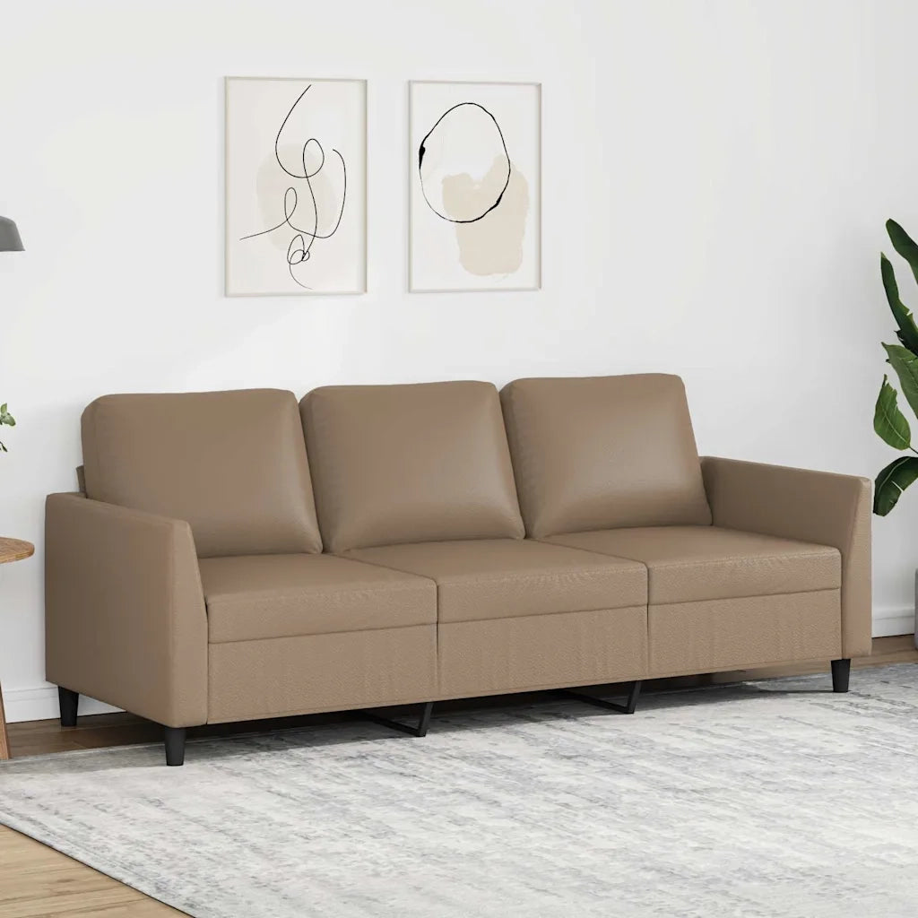 Divano a 3 Posti-Sofa 3 Posti Cappuccino 180 cm in Similpelle 661950