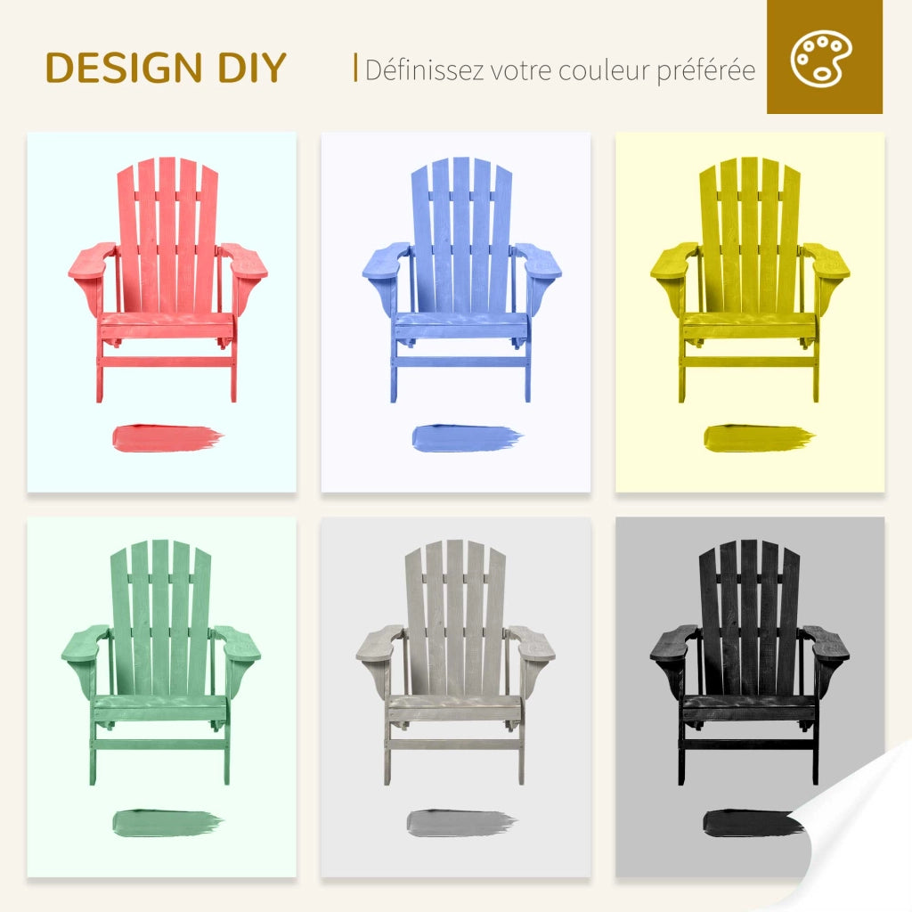 Poltrona Adirondack da Giardino ¨C Xylo ¨C Legno Massello Abete Grigio Effetto Invecchiato 78x89x88cm