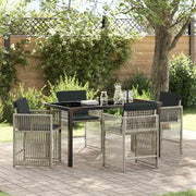 Set da Pranzo per Giardino 5 pcs Grigio chiaro polyrattan