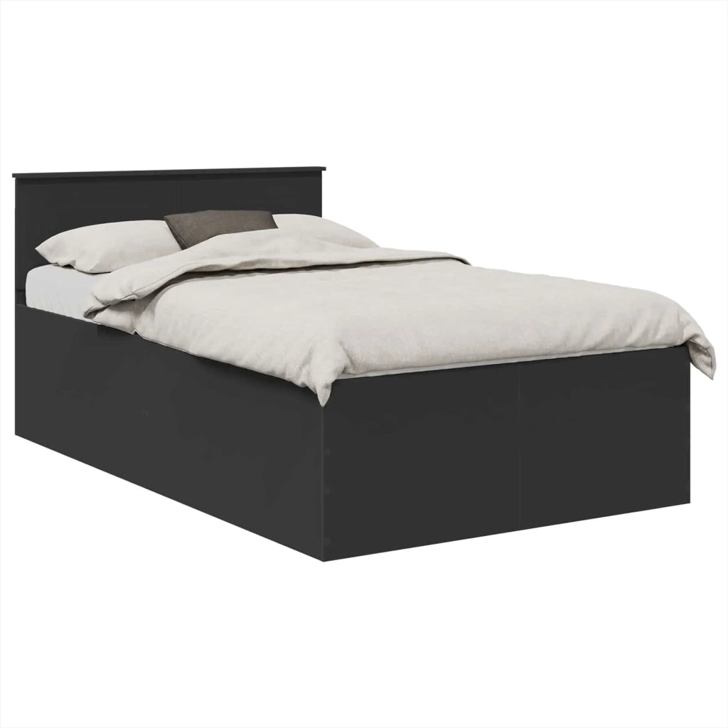 Struttura del letto-Giroletto Nero 135 x 190 cm Legno multistrato 494030