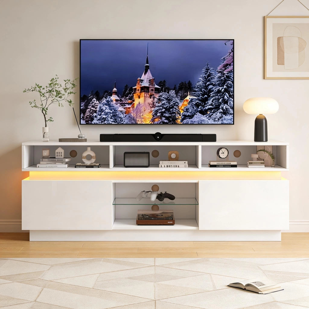 Cassettiera TV bianca in MDF lunghezza 160 cm
