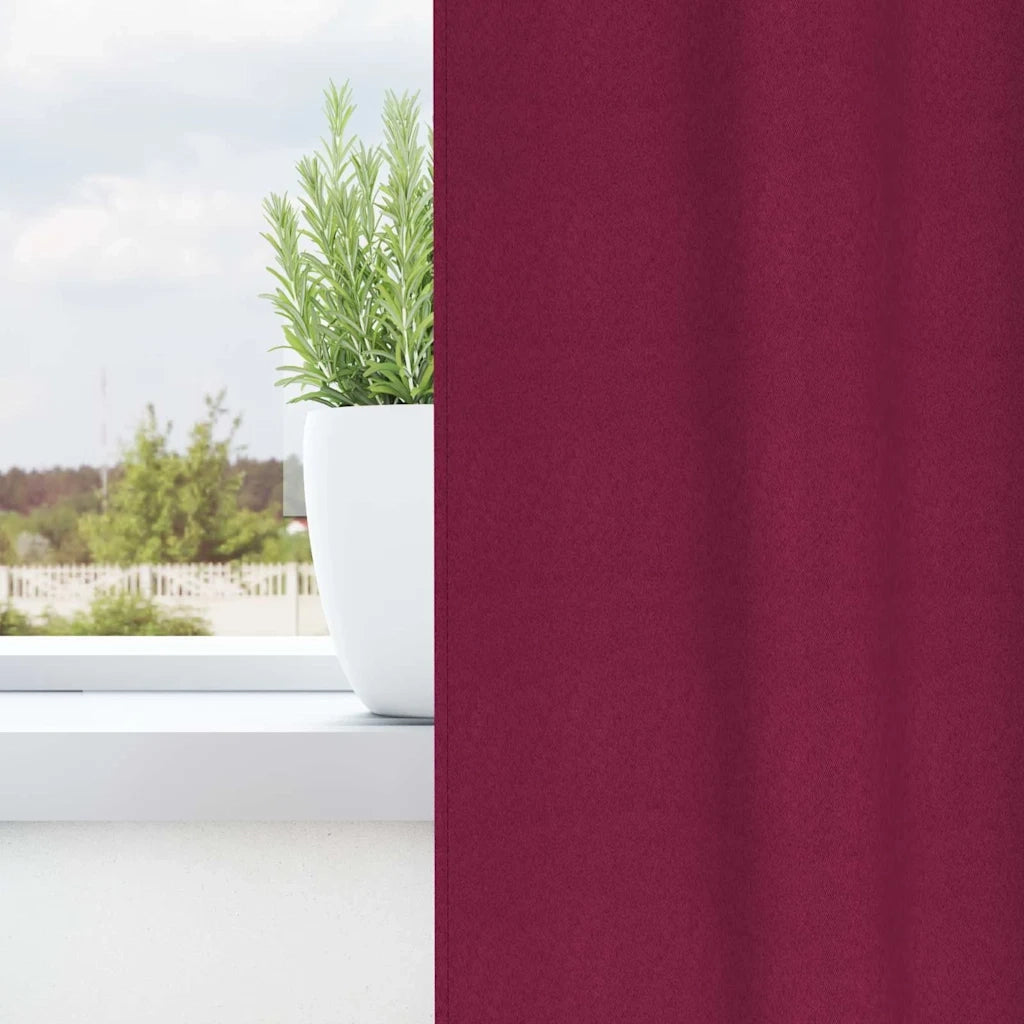 Tende Oscuranti | Tende Blackout con Anelli 2 pz Rosso Vino 245 x 140 cm