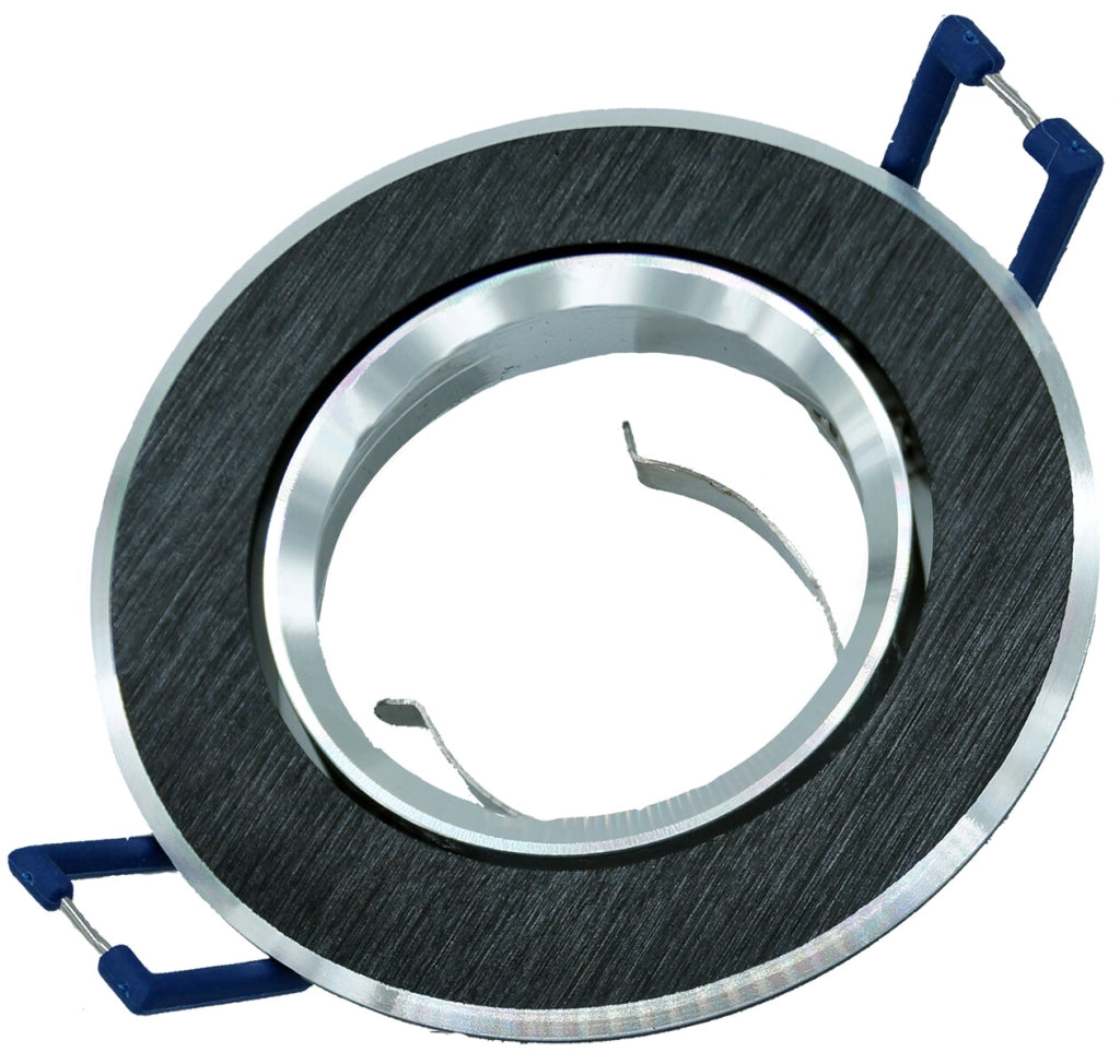 Faretto orientabile tondo nero/argento GU10 IdeaLED ID-1023