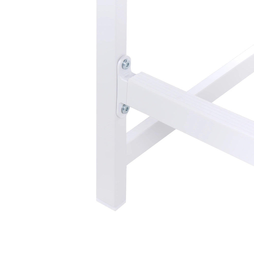 Sgabello da giardino per esterni in acciaio e legno bianco stile elegante