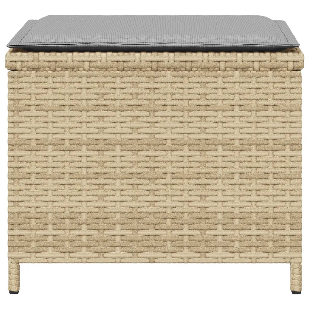 Sgabelli Giardino Cuscini 4pz Beige Misto 40x40x35cm Polyrattan 4007489