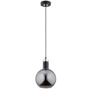 Lampada a sospensione ADEL sfera vetro nera E27 Alfa