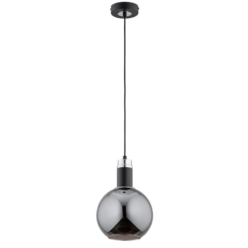 Lampada a sospensione ADEL sfera vetro nera E27 Alfa