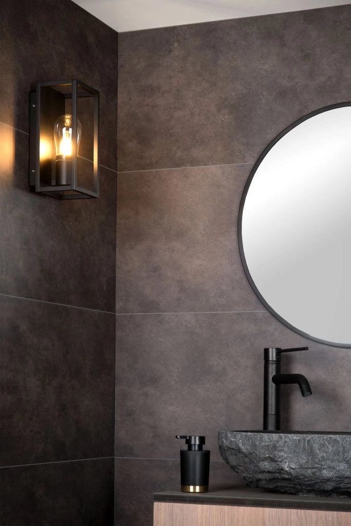 Applique esterna Lucide Carlyn nera alluminio E14 IP54