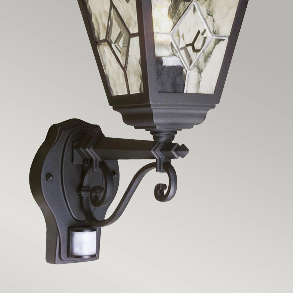 Applique esterna Norfolk PIR 1xE27 IP44 nera Elstead