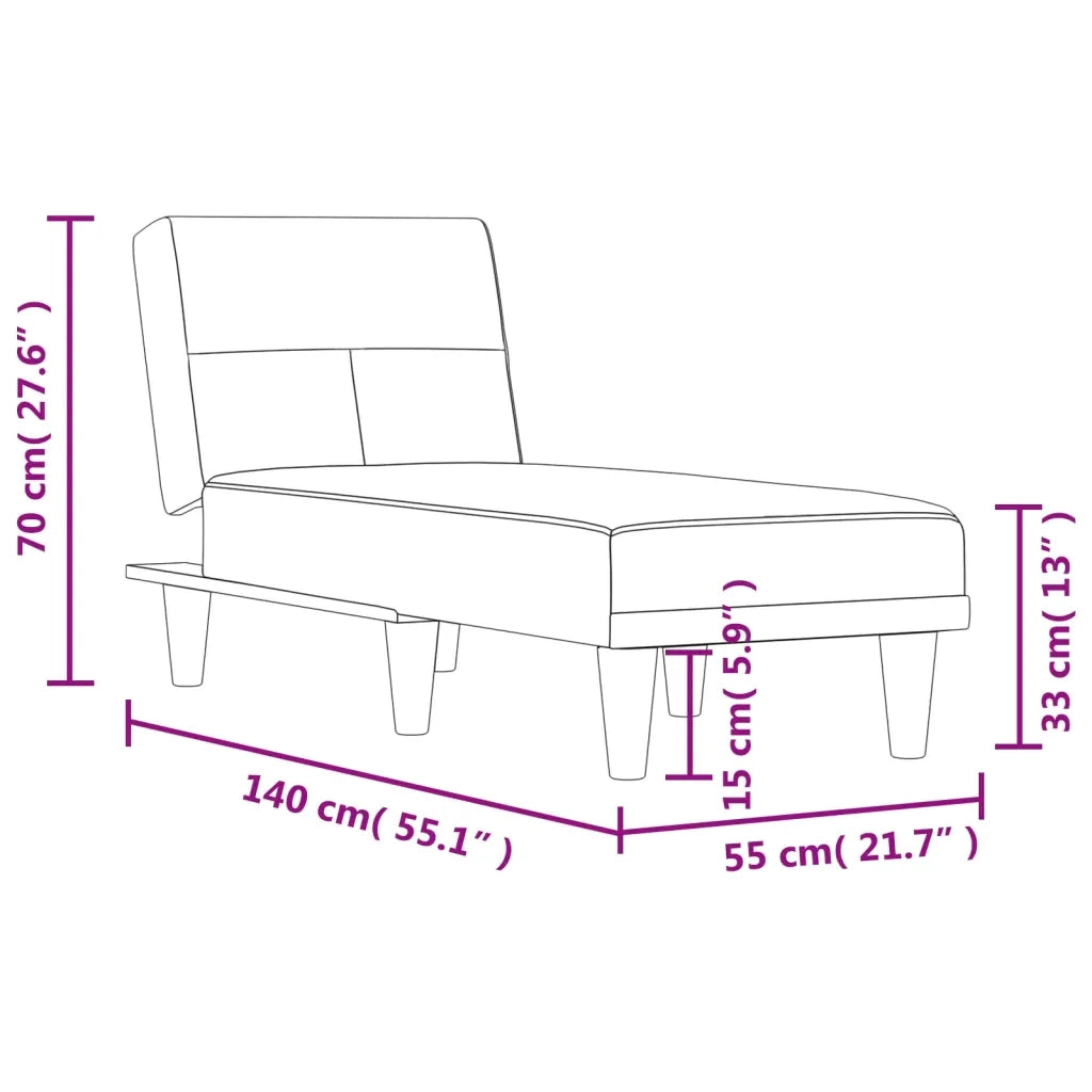 Chaise Longue in Tessuto Grigio Chiaro 352816