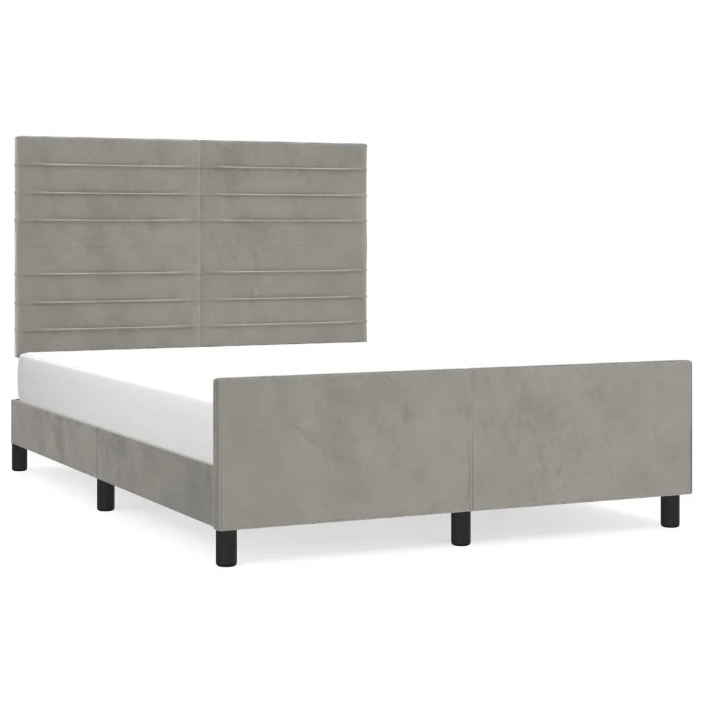 Giroletto senza Materasso Grigio Chiaro 140x190 cm Velluto