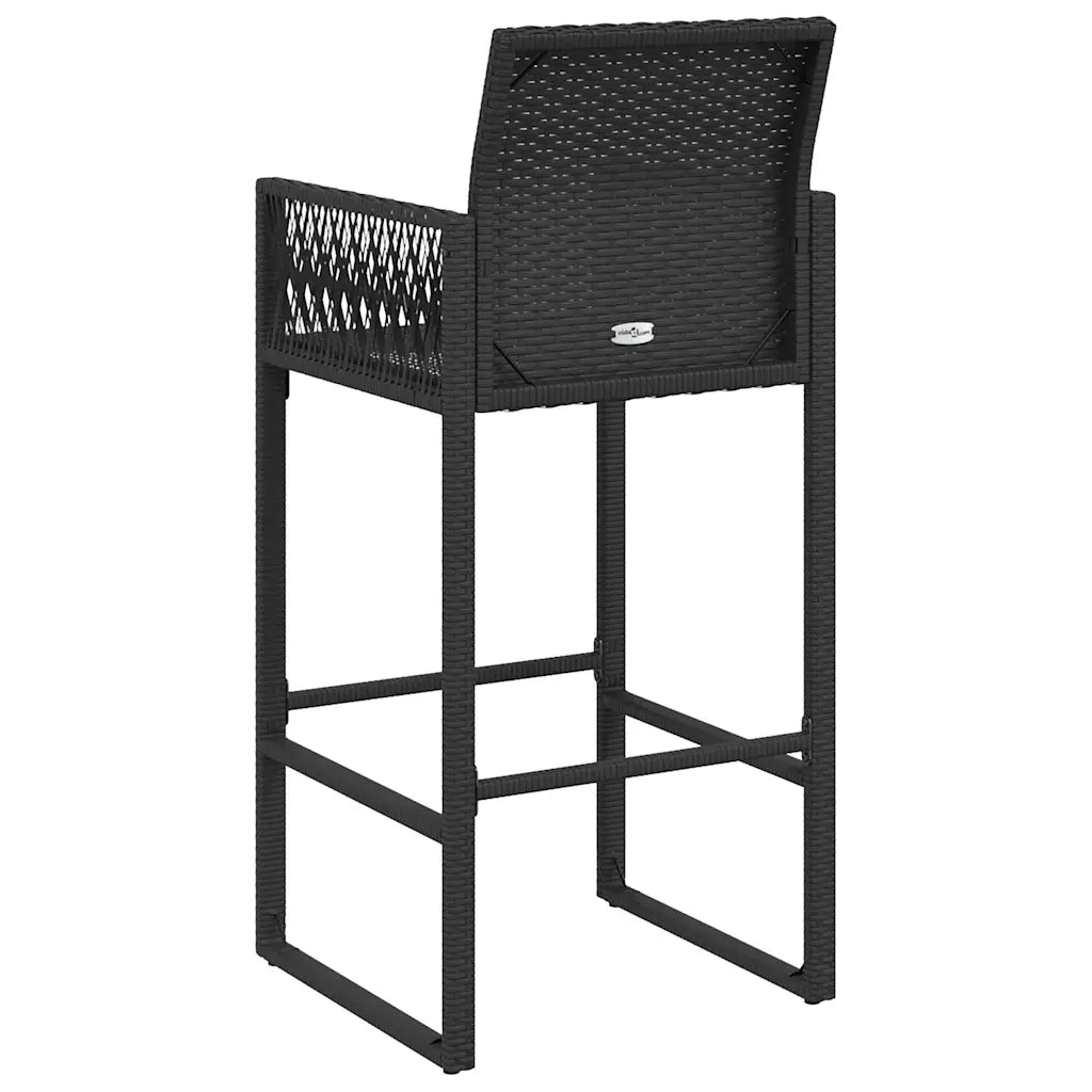 Sgabelli da Bar da Giardino 2 pz in Polyrattan Nero 368702