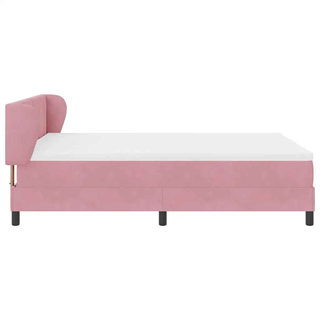 Letto a molle con testiera Rosa 160 x 200 cm Velluto 3340453