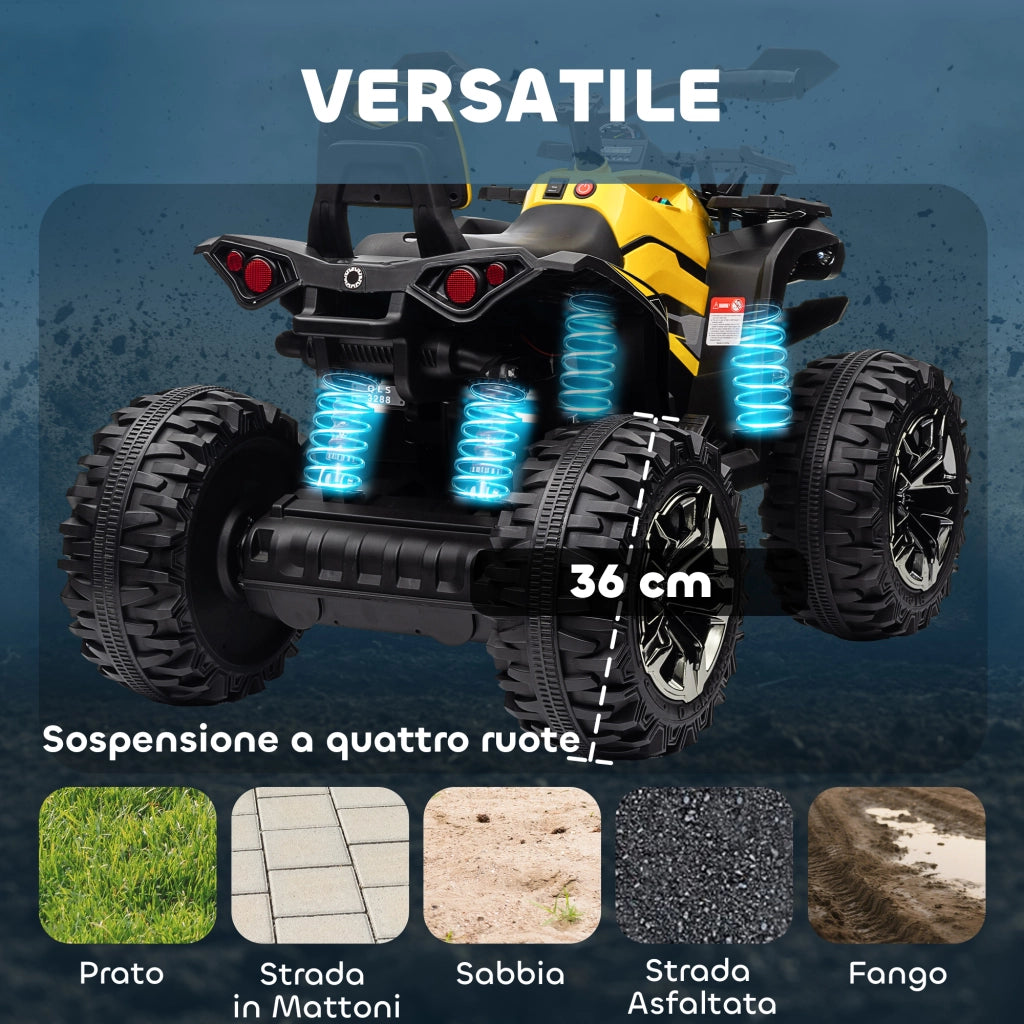 Quad Elettrico per Bambini 12V ¨C Minimal ¨C Giallo 100x65x73