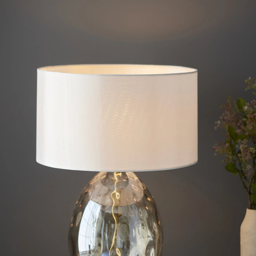 Lampada da tavolo Elin Dimple vetro ottone touch E27 Endon