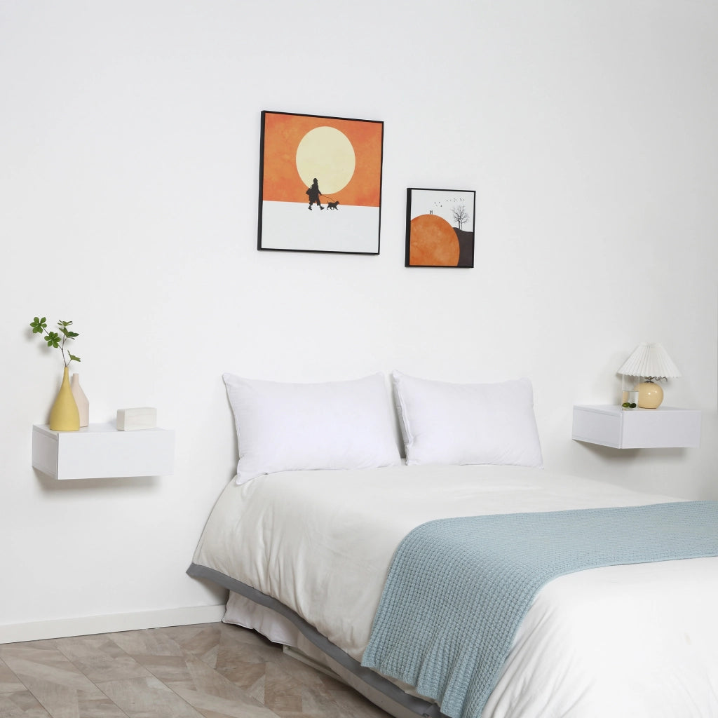 Comodino a Parete con Cassetto ¨C Minimal ¨C 40x30x15 Bianco