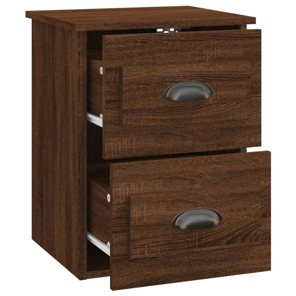 Comodini a Parete 2 pz Rovere Marrone 41,5x36x53 cm 816407