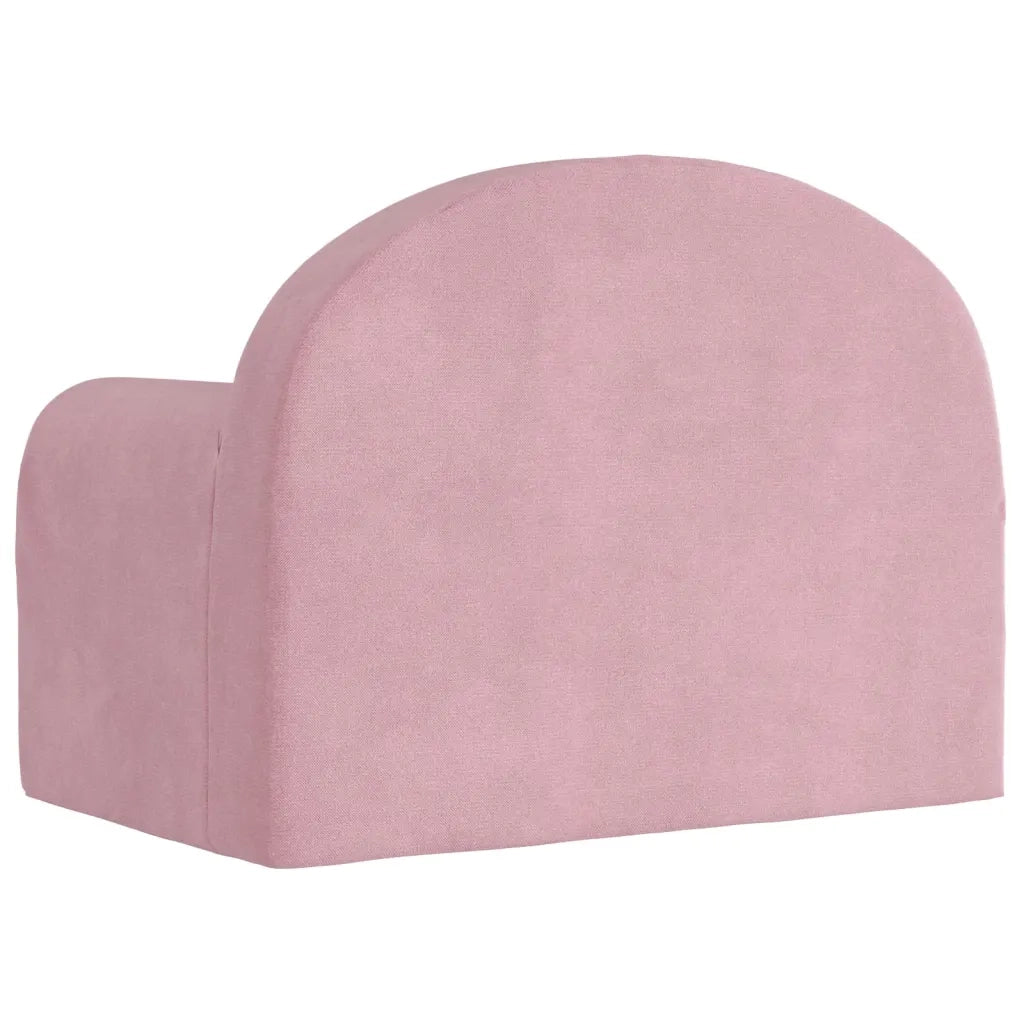 Divano per Bambini-Sofa-Divanetto Rosa in Morbido Peluche 569413
